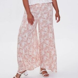 Forever 21 Pink Patterned Wide-Leg Pants